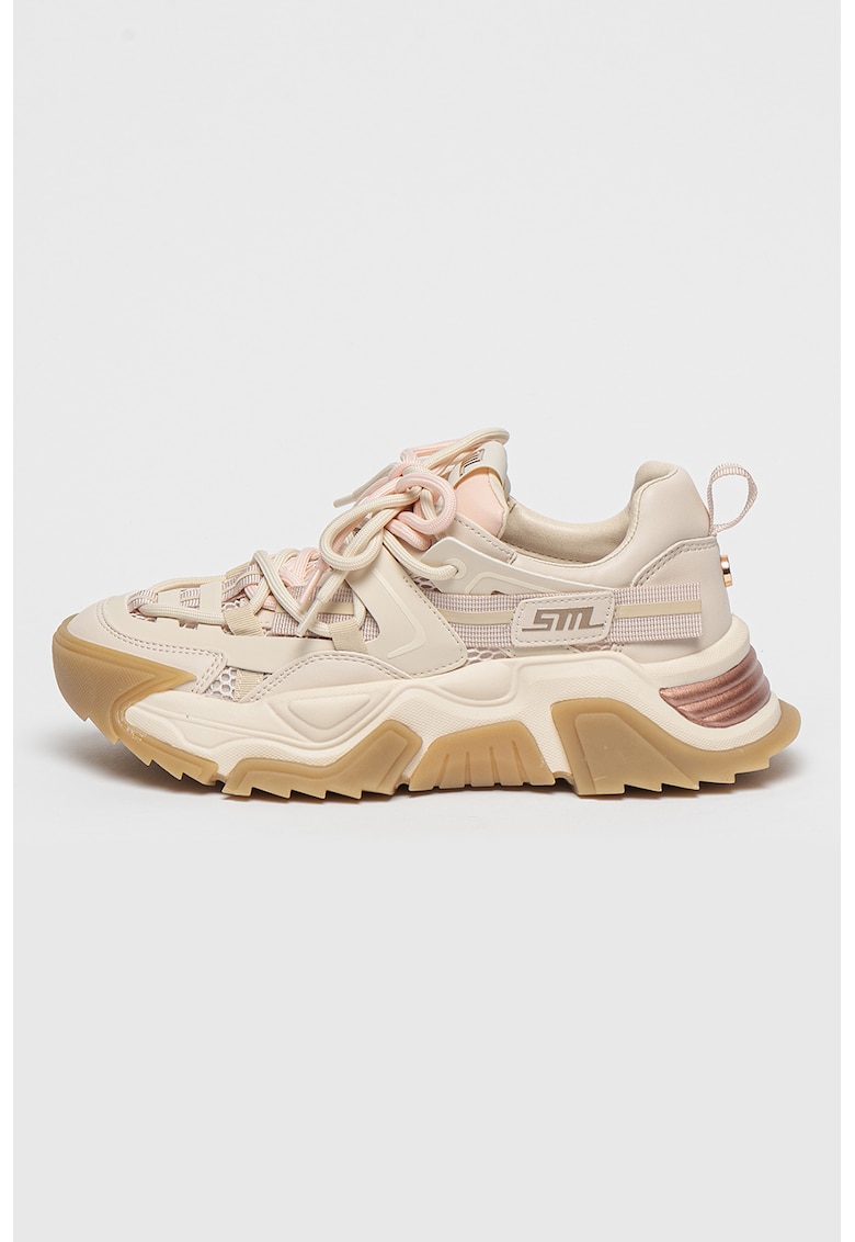 Масивни спортни обувки Kingdom в цветен блок - Пастелнорозов/Мръснобял Steve Madden