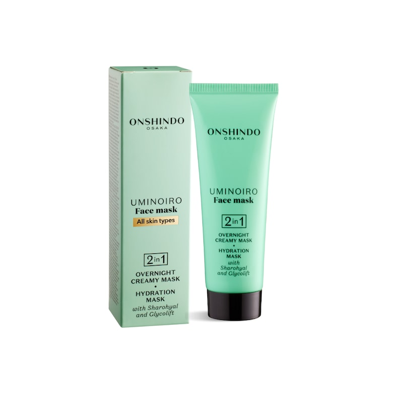 Маска за лице  2 in 1 - Нощен крем - Интензивна хидратация с Sharohyal и Glycolift - За всеки тип кожа - 75 мл Onshindo Osaka