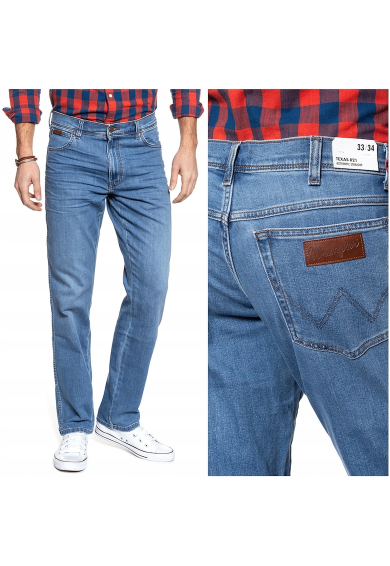 Материал Панталон - Texas - Кройка: Права - Вид панталон: Прав - Закопчаване: Цип - Състав на материала: 90% памук - 10% полиестер - 31/32 - Син Wrangler