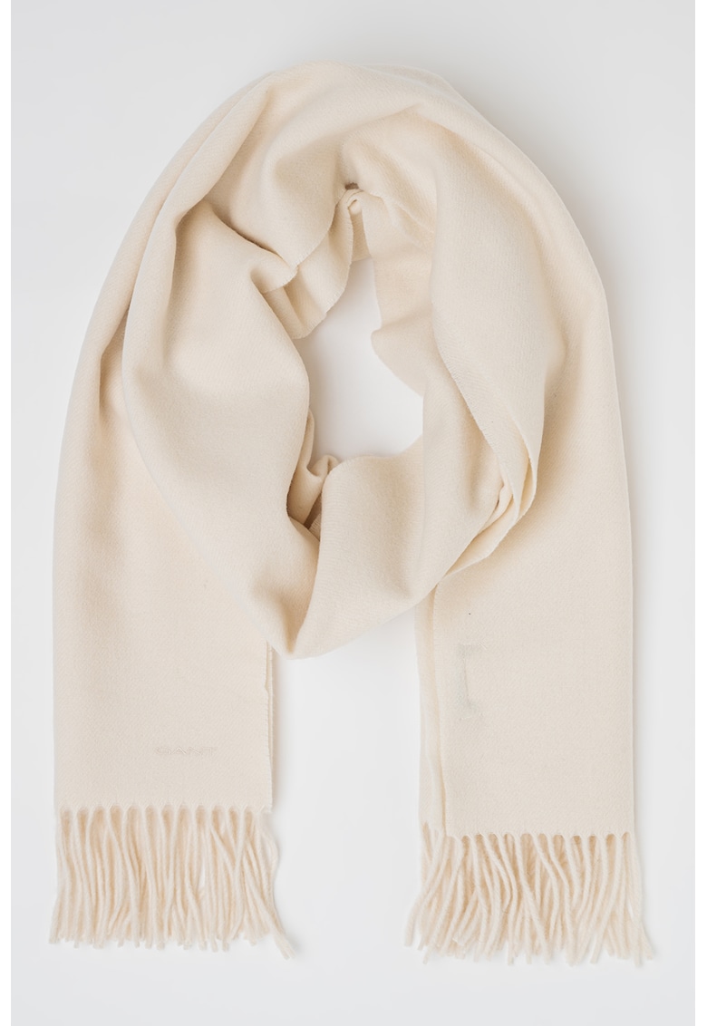 Мериносов кръгъл шал с ресни - Крем Gant