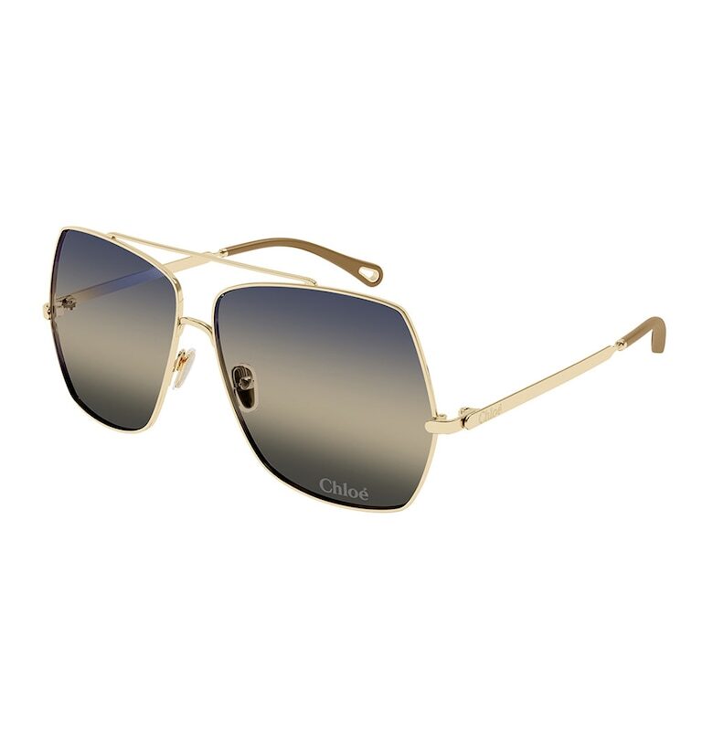 Метални слънчеви очила - Златист/Кафяв Chloe