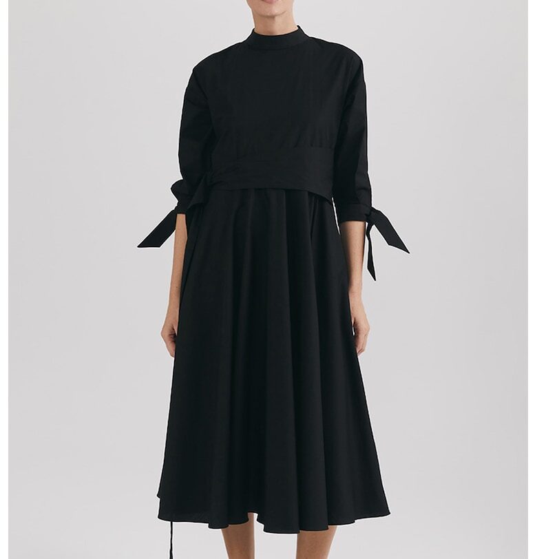 Миди рокля Audrey от органичен памук - Черен IPANOMI