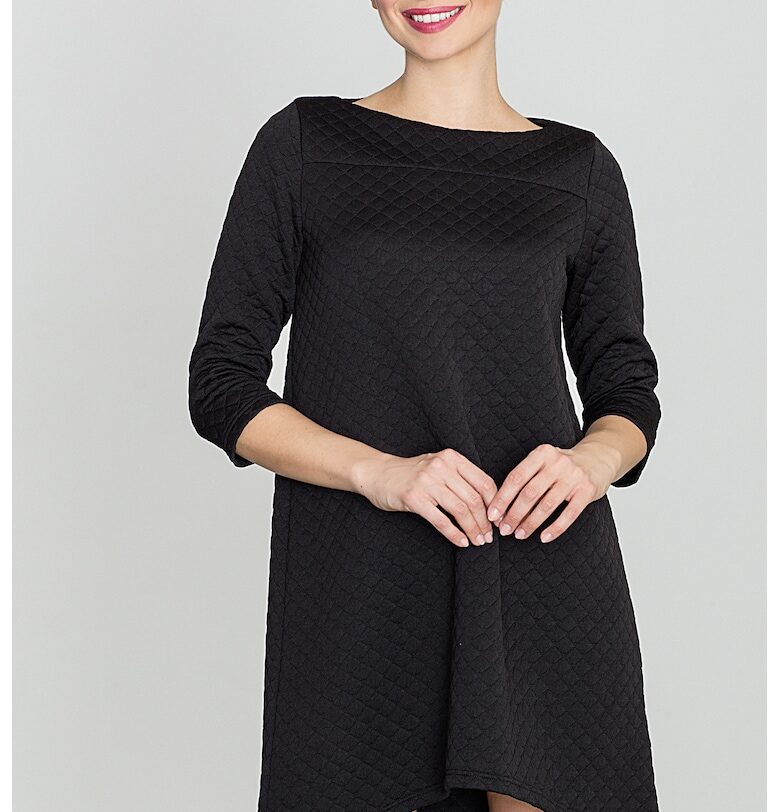 Миди рокля  K134 - асиметрична - елегантна - 95% полиестер - 5% еластан Lenitif