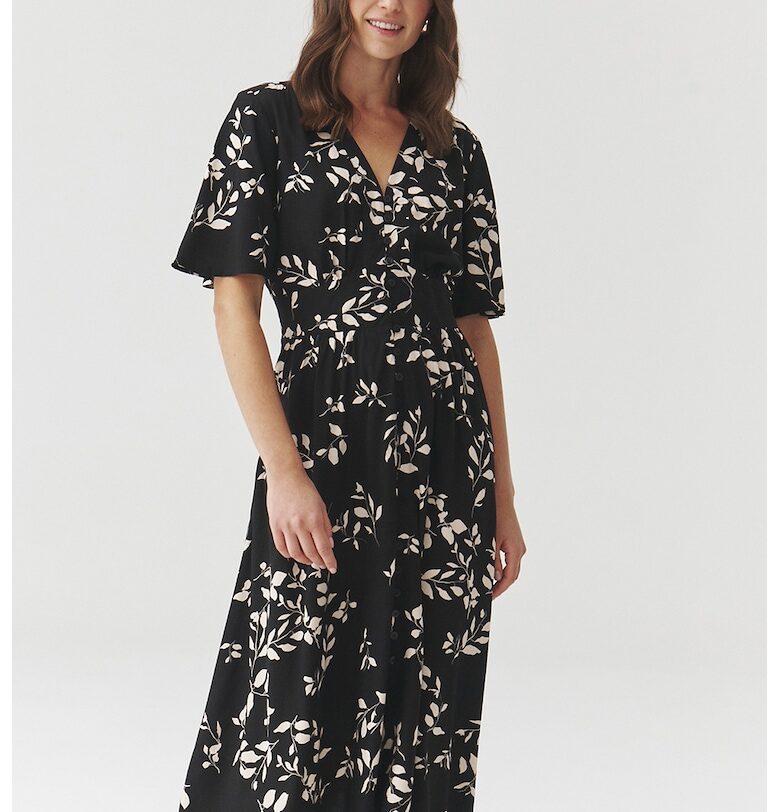 Миди рокля Naela с шпиц - Черен/Бял Tatuum