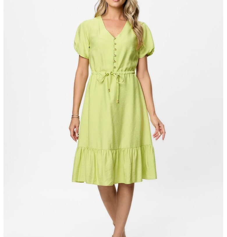 Миди рокля Nancy с шпиц - Лайм зелено BAROCCA