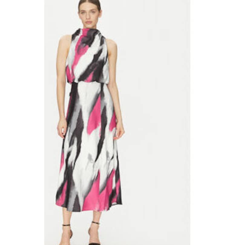 Миди рокля P4JBNZ22 JYT от полиестер DKNY