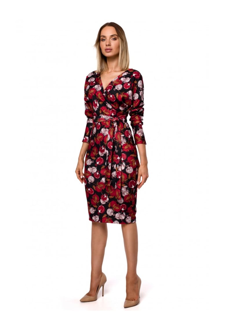 Миди рокля - Полиестер - Многоцветна - Многоцветен MOE