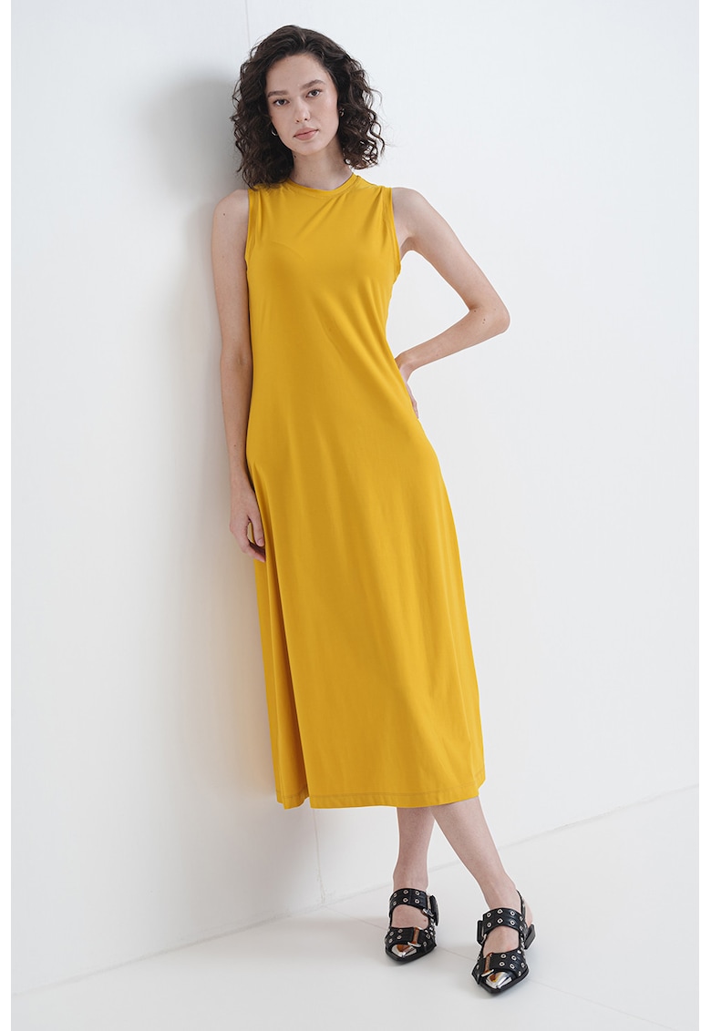 Миди рокля без ръкави - Шафраново жълто CALVIN KLEIN JEANS