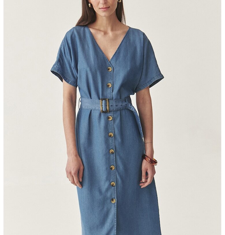 Миди рокля от лиосел - Светлосин Tatuum