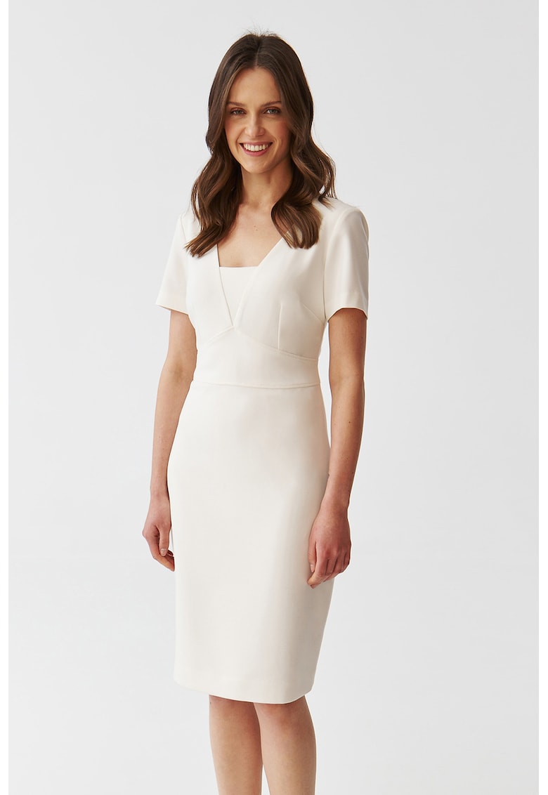 Миди рокля по тялото - Бял Tatuum