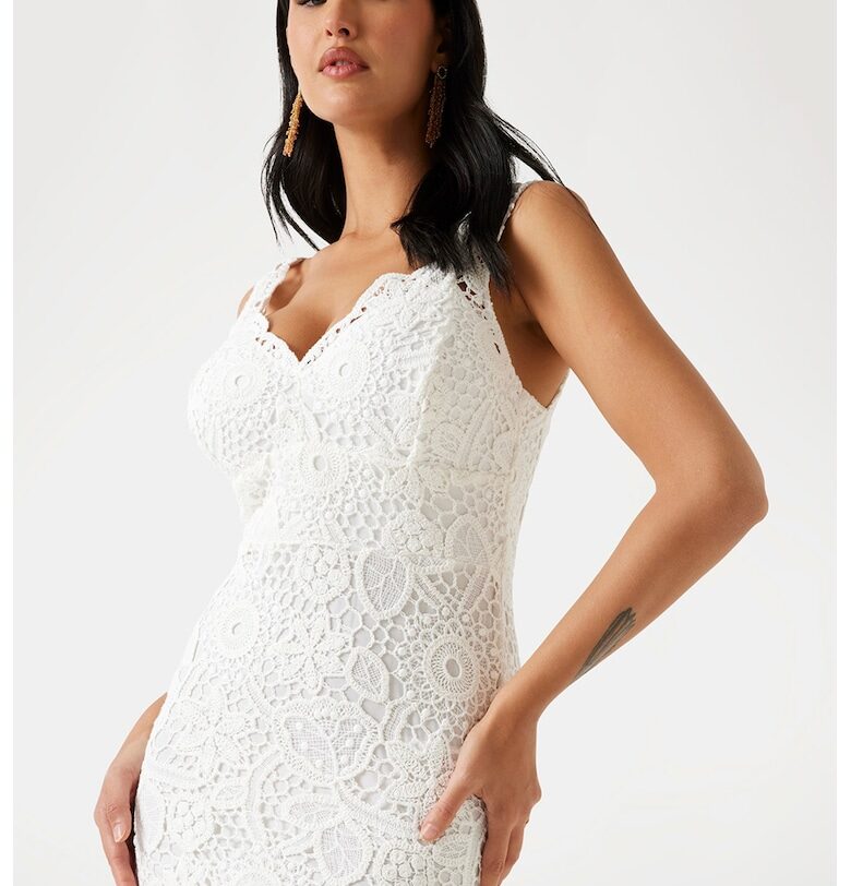 Миди рокля с бродерии GUESS