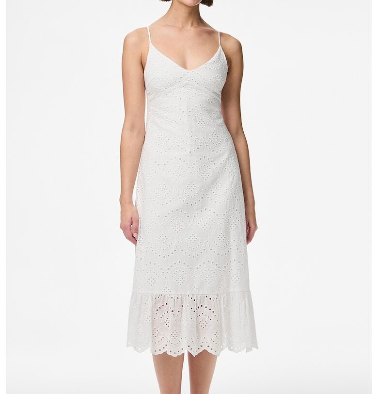 Миди рокля с дантела Сан Гало - Бял Pieces