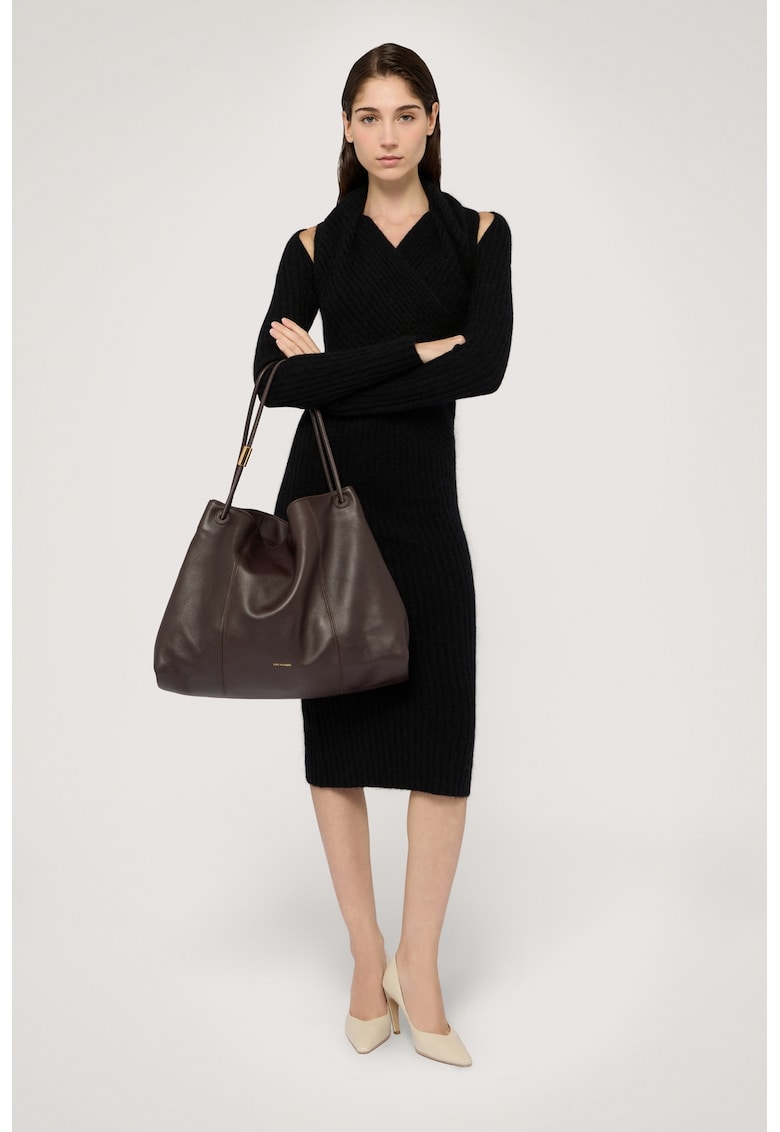 Миди рокля с дълги ръкави - Черен Trussardi