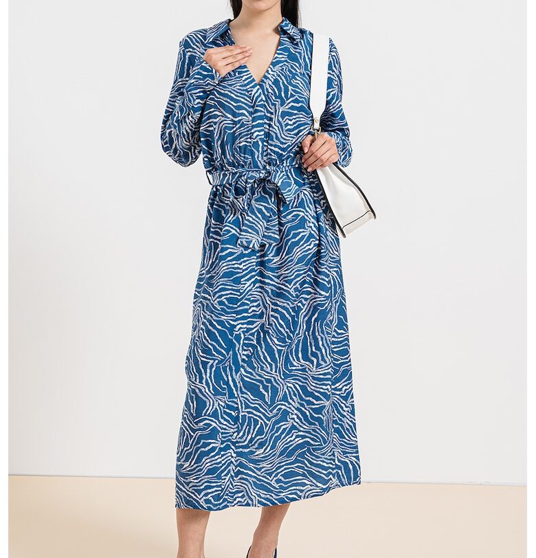 Миди рокля с колан - Лавандула Vila