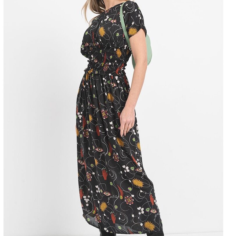 Миди рокля с модал - Черен/Тъмночервен/Мръснобял Scotch  Soda