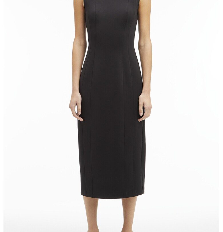 Миди рокля с отвори - Черен CALVIN KLEIN