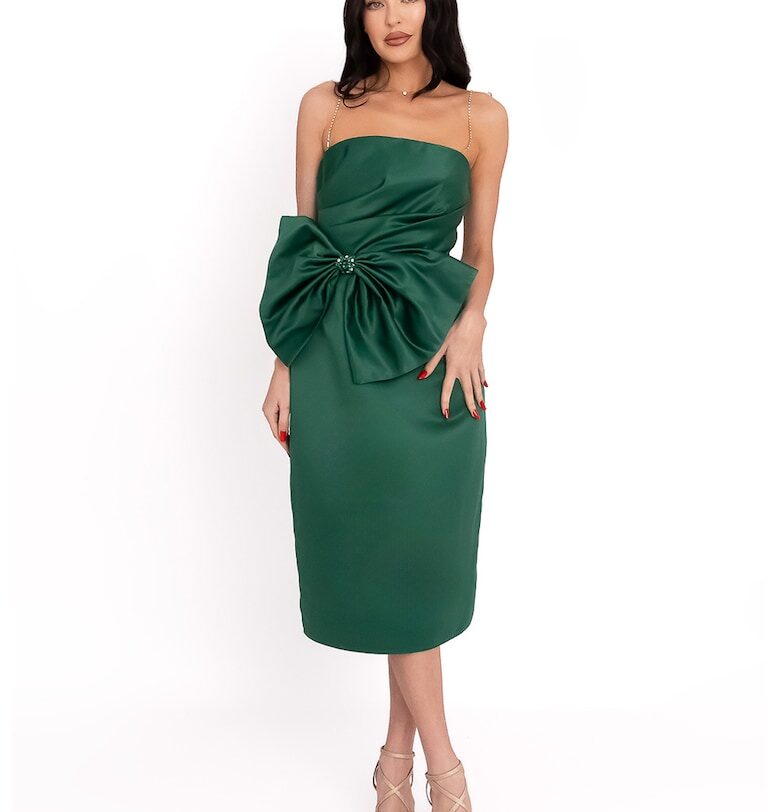 Миди рокля с паделка - Зелен Acob a porter