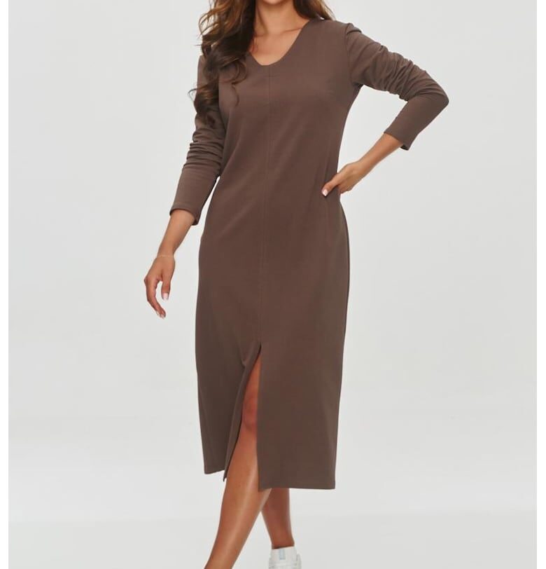 Миди рокля с предна цепка Makadamia