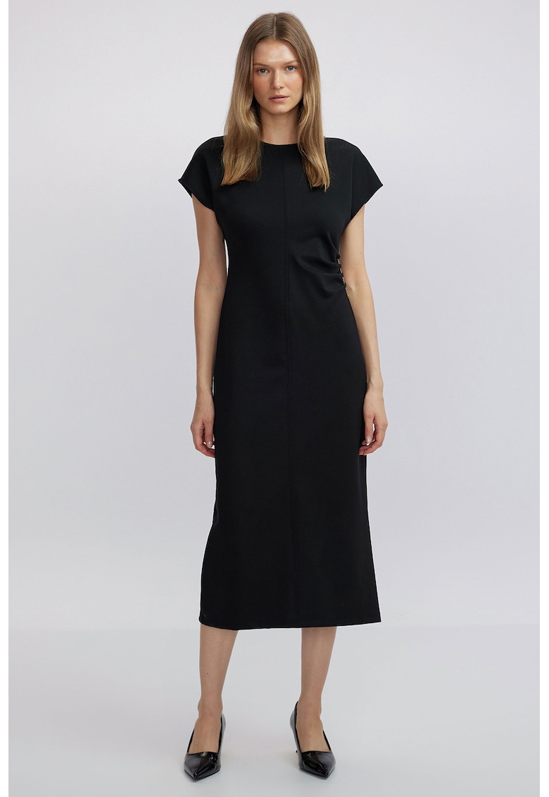 Миди рокля с цепка на гърба - Черен Ipekyol