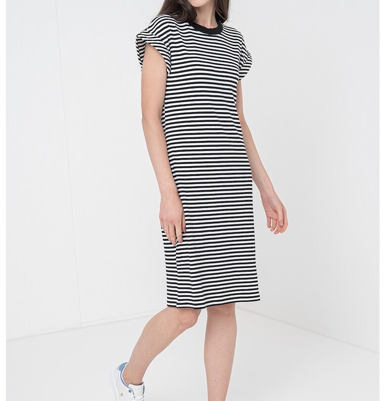 Миди рокля-тениска - Бял/Черен Tommy Hilfiger