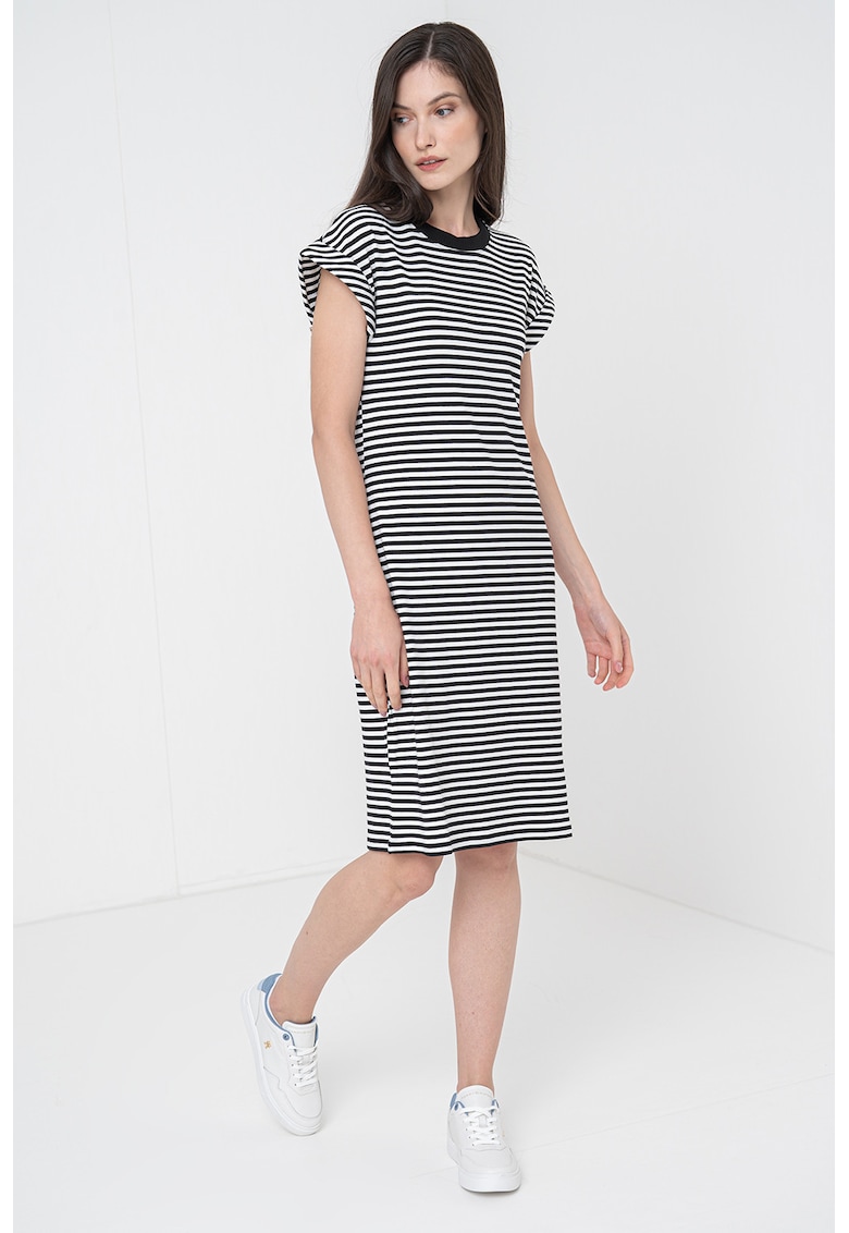 Миди рокля-тениска - Бял/Черен Tommy Hilfiger