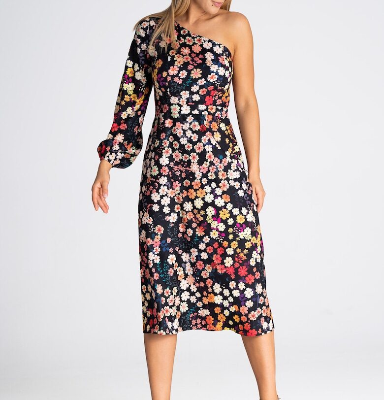 Миди рокля  флорален принт - многоцветна - полиестер Figl