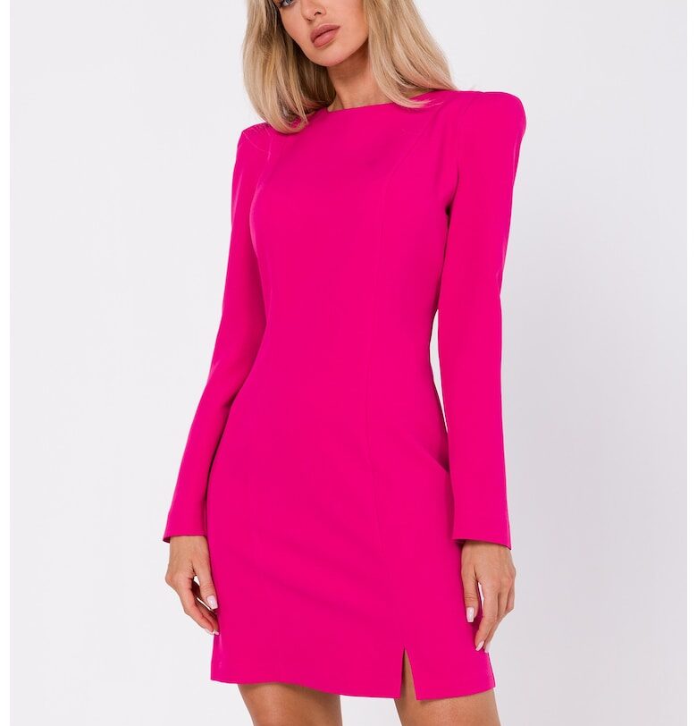 Мини рокля - оформящи шевове - Виолетов MOE