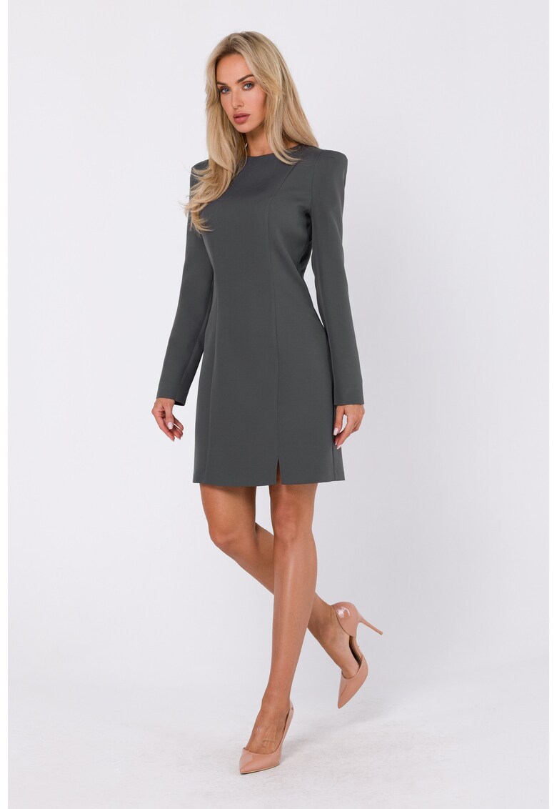 Мини рокля - оформящи шевове - Зелен MOE