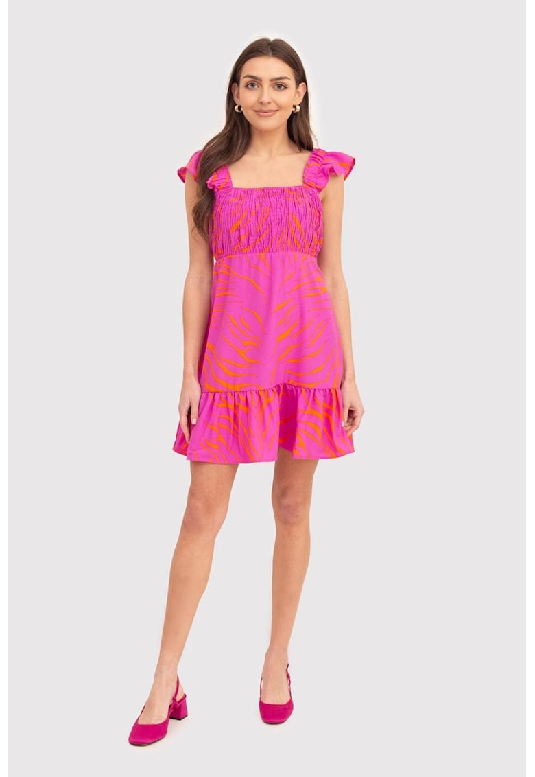 Мини рокля с волани в розово DA1721 - Розово Ax Paris