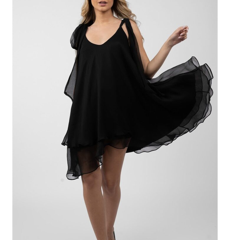 Мини рокля с шал - Черен Monarh design