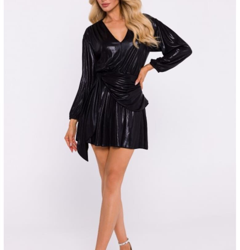 Мини рокля със странична връзка - Черен MOE