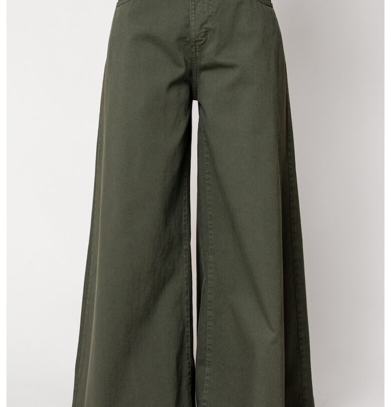 Много широки дънки от деним в цвят каки 18143 - Зелен uFIT