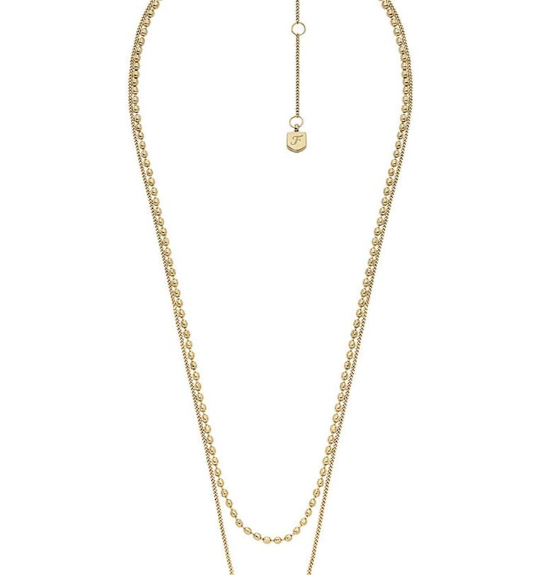 Многоредово колие от неръждаема стомана Fossil