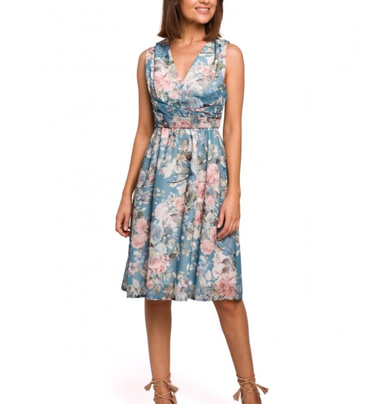 Многоцветна лятна рокля Style - Розово/Син Stylove