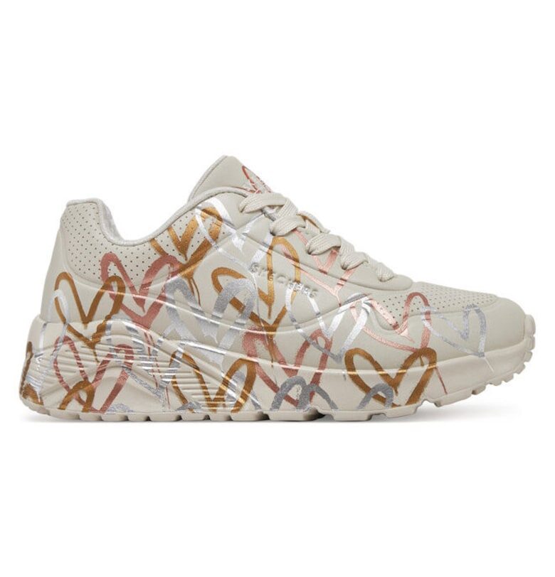 Момичешки спортни обувки  304742644 - Екокожа - Бели Skechers