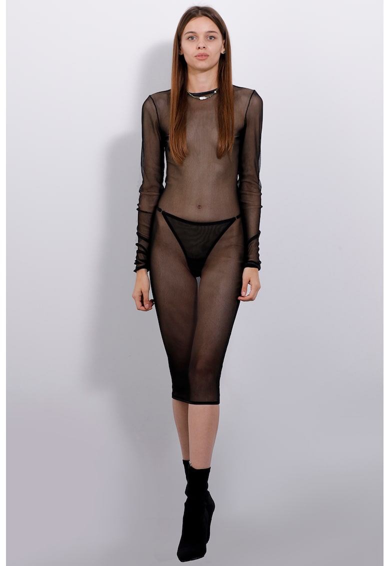 Мрежеста камизола - Черен SENSEE