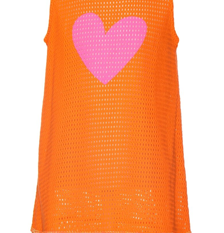 Мрежеста рокля със сърцевидна шарка - Оранжев Agatha Ruiz de la Prada