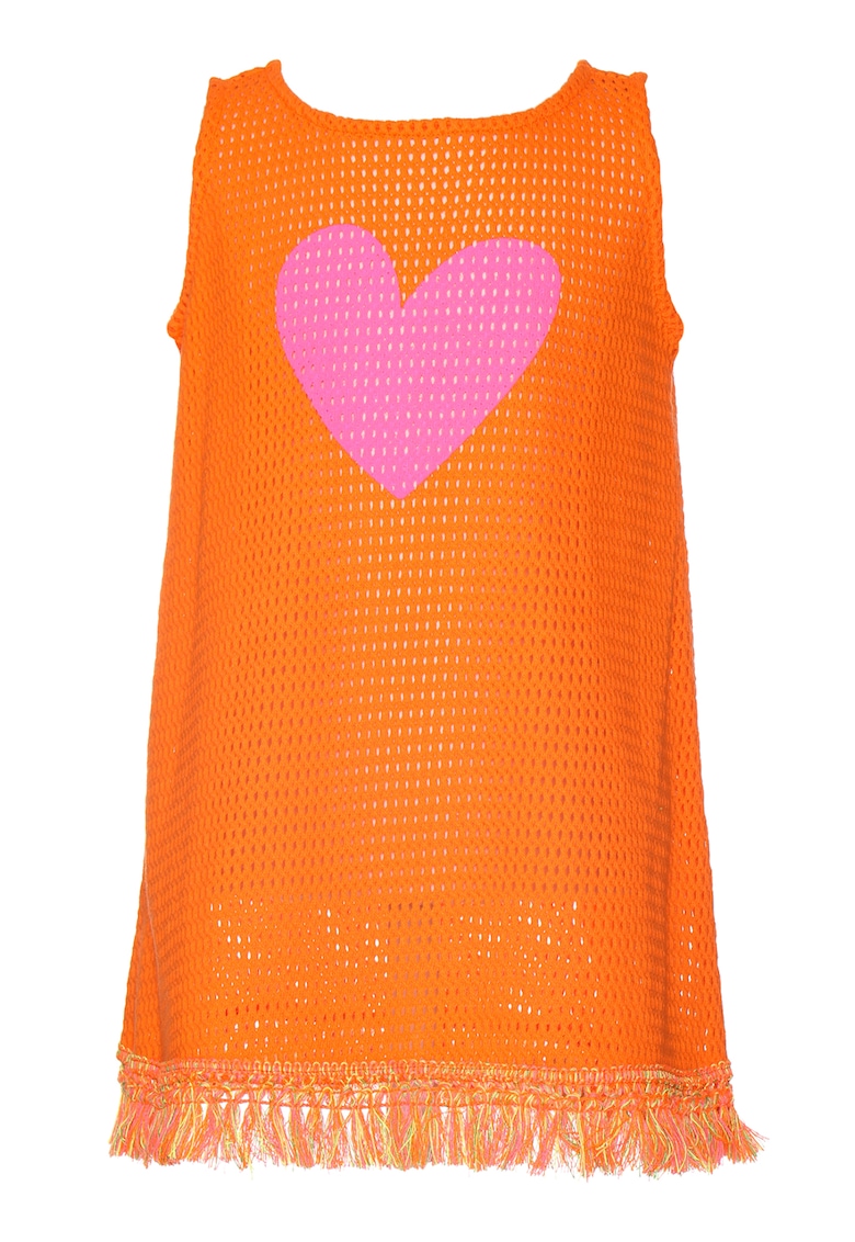 Мрежеста рокля със сърцевидна шарка - Оранжев Agatha Ruiz de la Prada