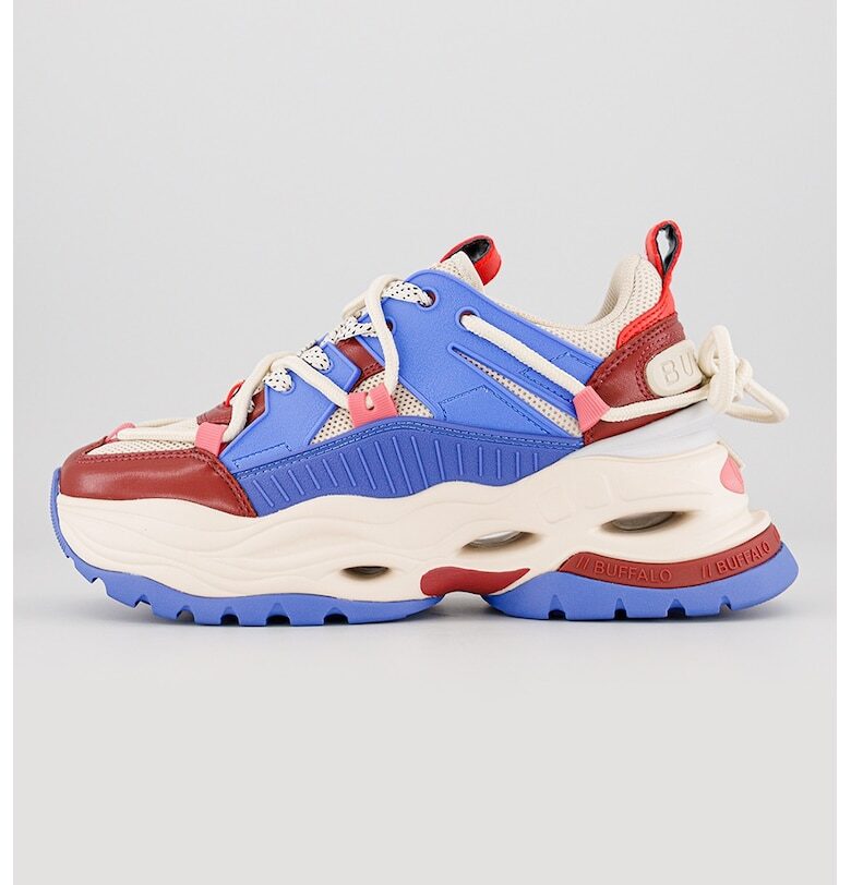 Мрежести маратонки Triplet Lace - Тъмночервен/Небесносин/Мръснобял Buffalo