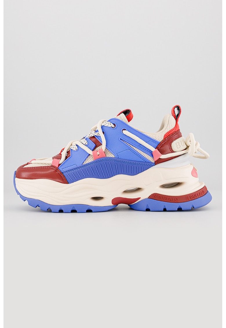 Мрежести маратонки Triplet Lace - Тъмночервен/Небесносин/Мръснобял Buffalo