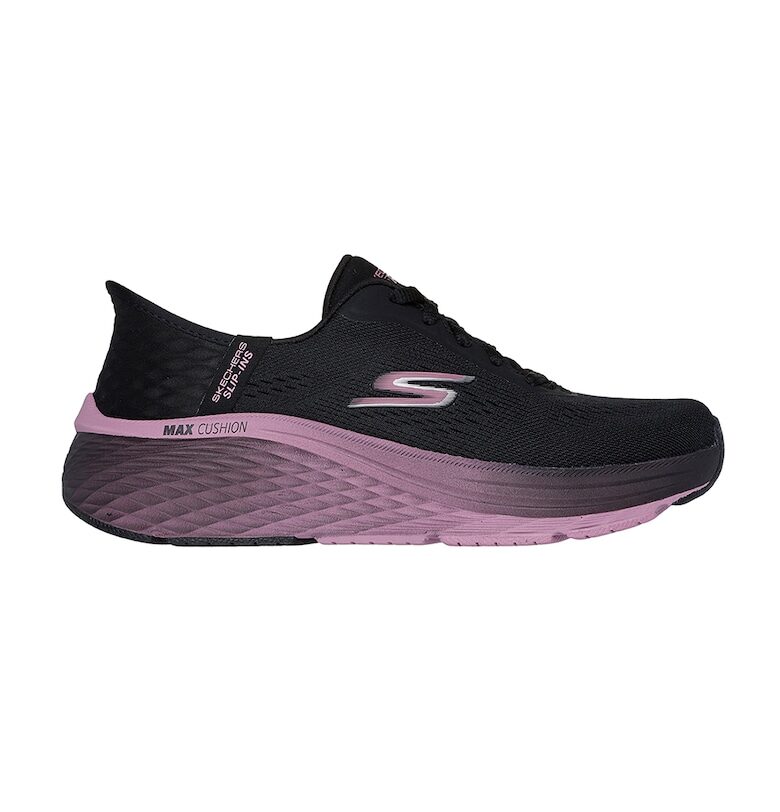 Мрежести обувки Slip-Ins за бягане - Черен/Бледа лила Skechers
