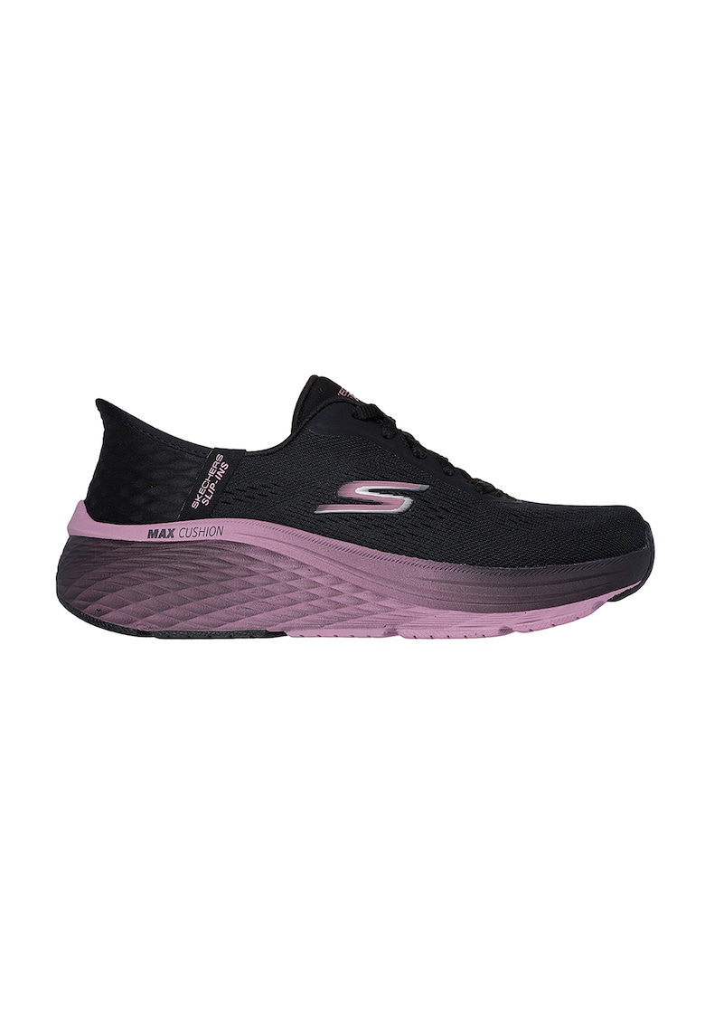 Мрежести обувки Slip-Ins за бягане - Черен/Бледа лила Skechers