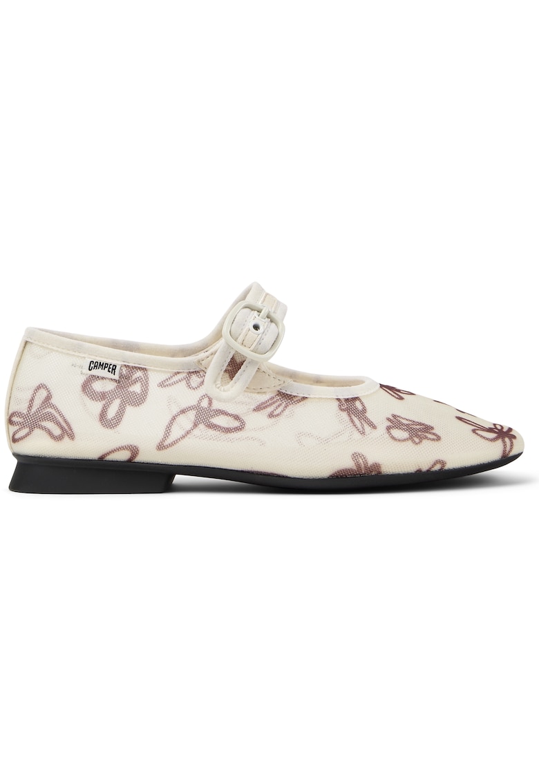 Мрежести пантофки Casi Myra с квадратен връх - Бял Camper