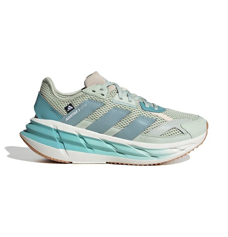 Мрежести спортни обувки Adistar 3 с кожа - Бял/Каки adidas Sportswear