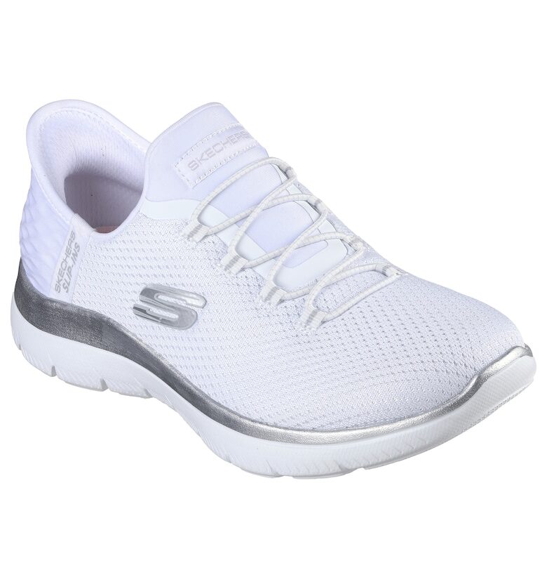 Мрежести спортни обувки Diamond Drea Slip-Ins с лого - Бял Skechers
