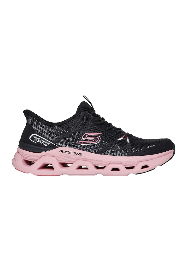 Мрежести спортни обувки Glide Step Altus Fast Lane Slip-Ins - Черен/Прашно розово Skechers