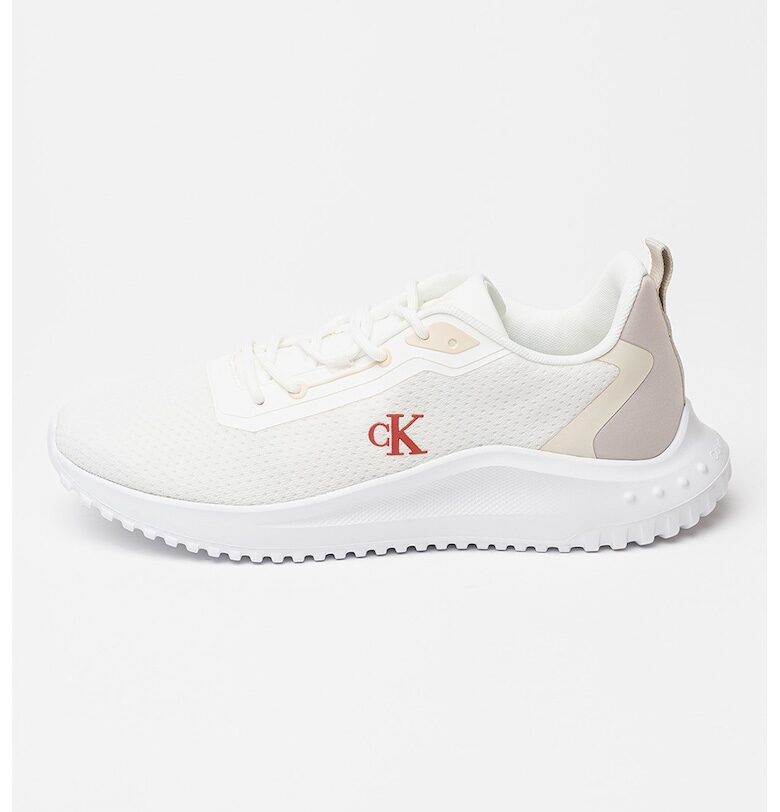 Мрежести спортни обувки - Бял/Мръснобял/Светло бежово CALVIN KLEIN JEANS