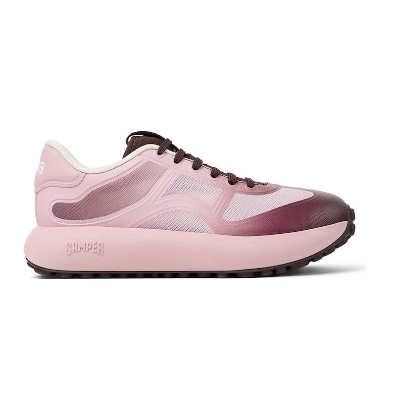 Мрежести спортни обувки със синтетика - Светлорозов/Тъмновиолетов Camper