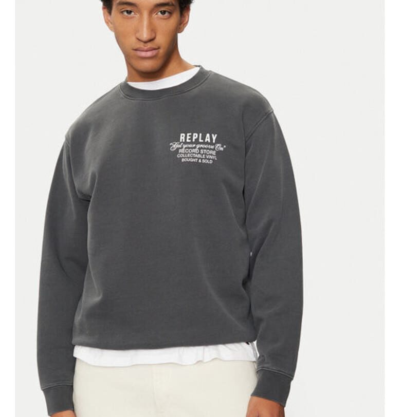 Мъжка блуза -  304399138 - Памук - Сив - Сив Replay