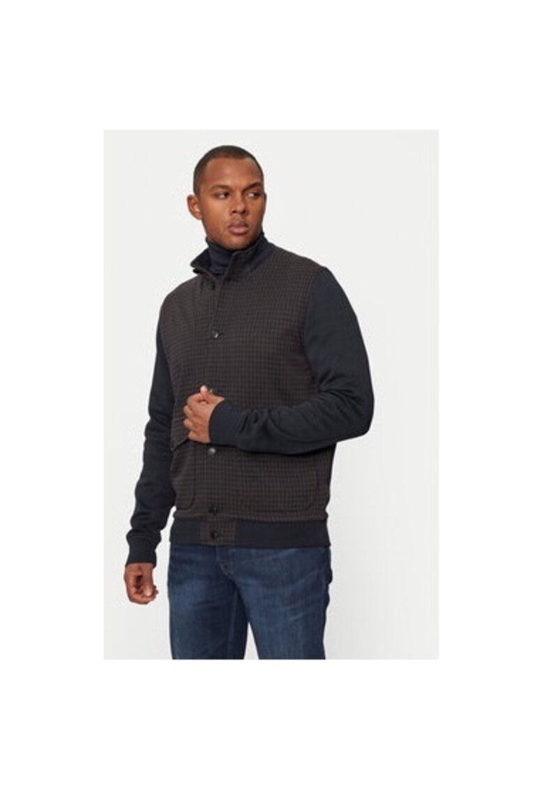 Мъжка блуза - 304798245 - Памук/Полиестер - Кафява - Кафяв Bugatti